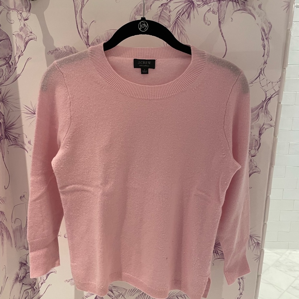 J. crew pink simple cashmere sweater